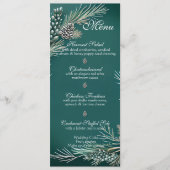 Menu Mariage d'hiver Pinecones de Noël (Devant)