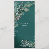 Menu Mariage d'hiver Pinecones de Noël (Dos)