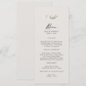 Menu Mariage d'hiver Rose blanche Neutre (Devant / Derrière)