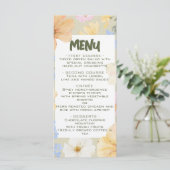 Menu Mariage d'illustration florale aquarelle (Debout devant)