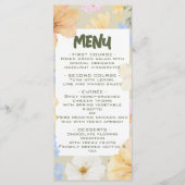Menu Mariage d'illustration florale aquarelle (Devant)