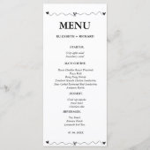 Menu Mariage d'illustration noir Scribble dessiné à la  (Devant)