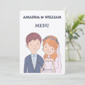 Menu Mariage d'illustration simple, semblable à un dess (Debout devant)