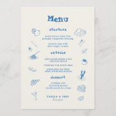 Menu Mariage d'illustrations murales à main française (Devant)