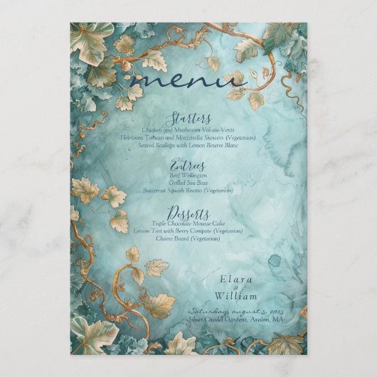Menu Mariage d'Imaginaire de grâce éternel (Devant)