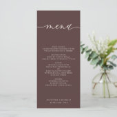 Menu Mariage Dîner Simple Script Brun Chocolat (Debout devant)
