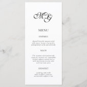 Menu Mariage d'initiaux noir simple (Devant)