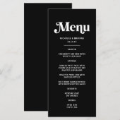 Menu Mariage Disco Noir Moderne (Devant / Derrière)