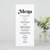 Menu Mariage Disco Rétro Noir et Blanc (Debout devant)