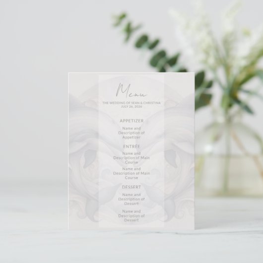 Menu Mariage Dolphin moderne (Debout devant)