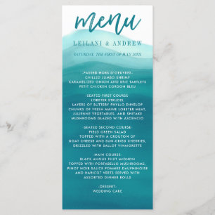 Menu Mariage d'onde Ombre turquoise
