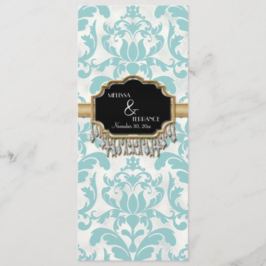 Menu Mariage d'or affligé âgé de regard de Bling de (Devant)