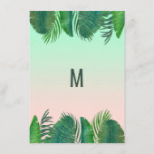 Menu Mariage d'or en feuille de bananier tropical (Dos)