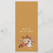 Menu Mariage d'or Floral Fall (Dos)