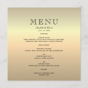 Menu Mariage d'or minimaliste