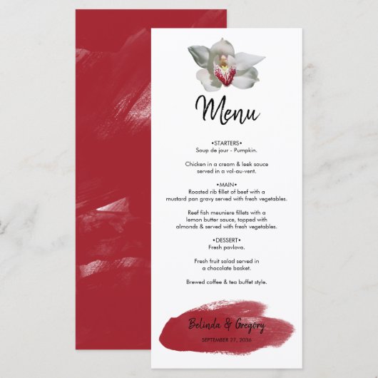 Menu Mariage d'orchidée de Bourgogne (Devant / Derrière)