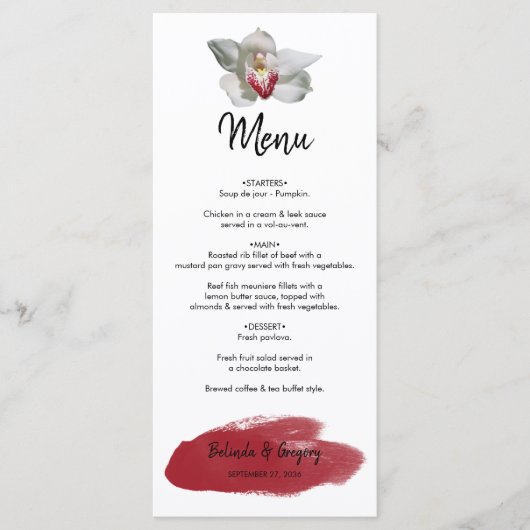 Menu Mariage d'orchidée de Bourgogne (Devant)