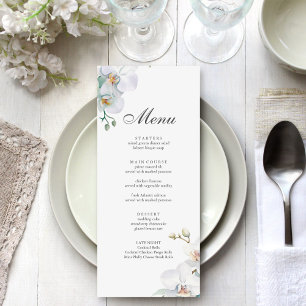 Menu Mariage d'orchidée sauvage moderne et élégant