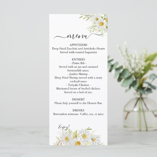 Menu Mariage Double Chrysanthème Vert (Debout devant)