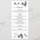 Menu Mariage double Eucalyptus Greenery (Dos)