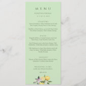 Menu Mariage Double Face Aquarelle Citron Pastel (Devant)