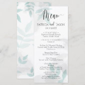 Menu Mariage doux menthe et gris (Devant / Derrière)