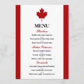 Menu Mariage du drapeau canadien (Devant)