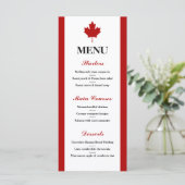 Menu Mariage du drapeau canadien (Debout devant)