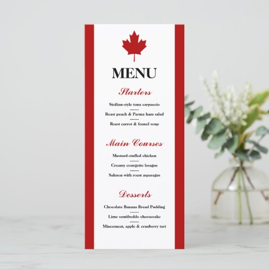 Menu Mariage du drapeau canadien (Debout devant)