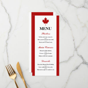Menu Mariage du drapeau canadien