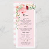 Menu Mariage du jardin d'aquarelle sauvage | (Devant / Derrière)