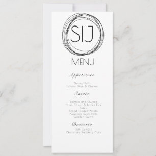 Menu Mariage du logo de bord circulaire minimalist