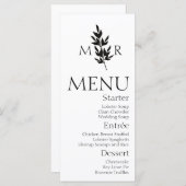 Menu Mariage du logo de la branche botanique (Devant / Derrière)