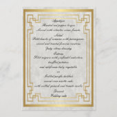Menu Mariage du Marbre blanc de cadre géométrique  (Dos)