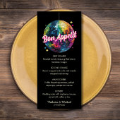 Menu Mariage du Party Disco Ball Sparkle Glam des année