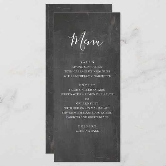 Menu mariage du tableau de bord. Menu du dîner gri (Devant / Derrière)