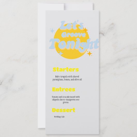 Menu Mariage du thème de musique (Devant)