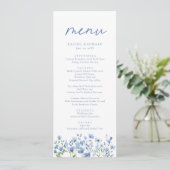 Menu Mariage Dusty Blue Fleur sauvage (Debout devant)