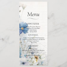 Menu Mariage Dusty Blue Fleur sauvage