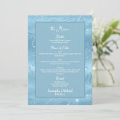 Menu Mariage Dusty Blue Silver Parties scintillant (Debout devant)