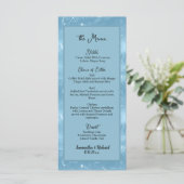 Menu Mariage Dusty Blue Silver Parties scintillant (Debout devant)