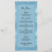 Menu Mariage Dusty Blue Silver Parties scintillant (Devant)