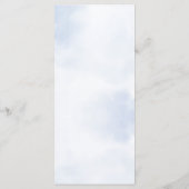 Menu Mariage Dusty Blue Watercolor Fleurs d'ivoire Dîne (Dos)