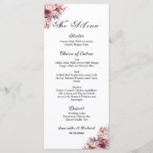 Menu Mariage Dusty Pink Boho Floral 4x9'' (Devant)