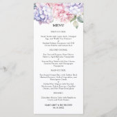 Menu Mariage Dusty Purple & Blush Pink Hydrangea (Devant)