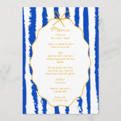 Menu Mariage écriture manuscrite rayures fantaisistes (Devant)
