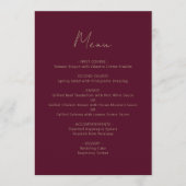 Menu Mariage écriture or Bourgogne (Devant)