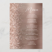 Menu Mariage écriture pailletée Glam Rose Gold (Devant)