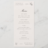 Menu Mariage éditorial minimaliste ivoire (Devant)