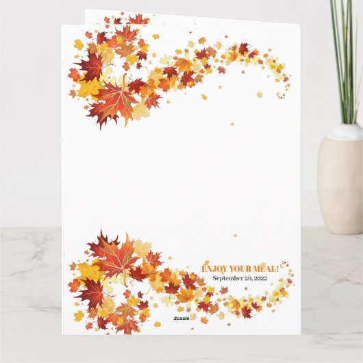 Menu Mariage Élégance Automne (Dos)